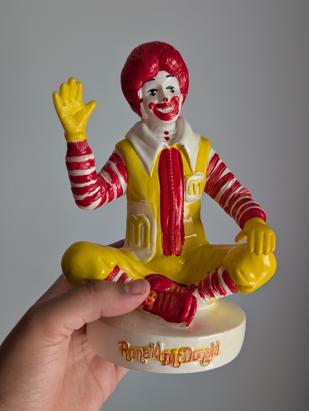 Vintage Mcdonalds 1970'S Ronald Mcdonald Toy plastic Coin Bank 6½" tall